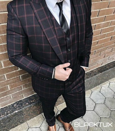 черный-в-клетку-мужской-костюм